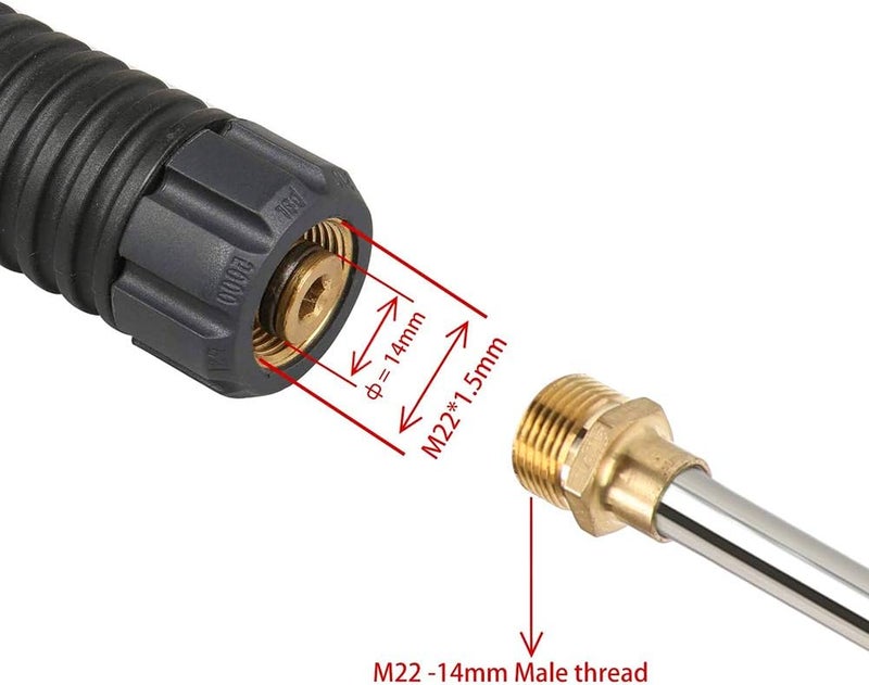 Sooprinse High Pressure Washer Gun Power Spray Gun 4000psi with 19 inch Extension Replacement Wand Lance,5 Quick Connect Nozzles for Honda Excell Troybilt, Generac, Simpson, Briggs Stratton - Image 3